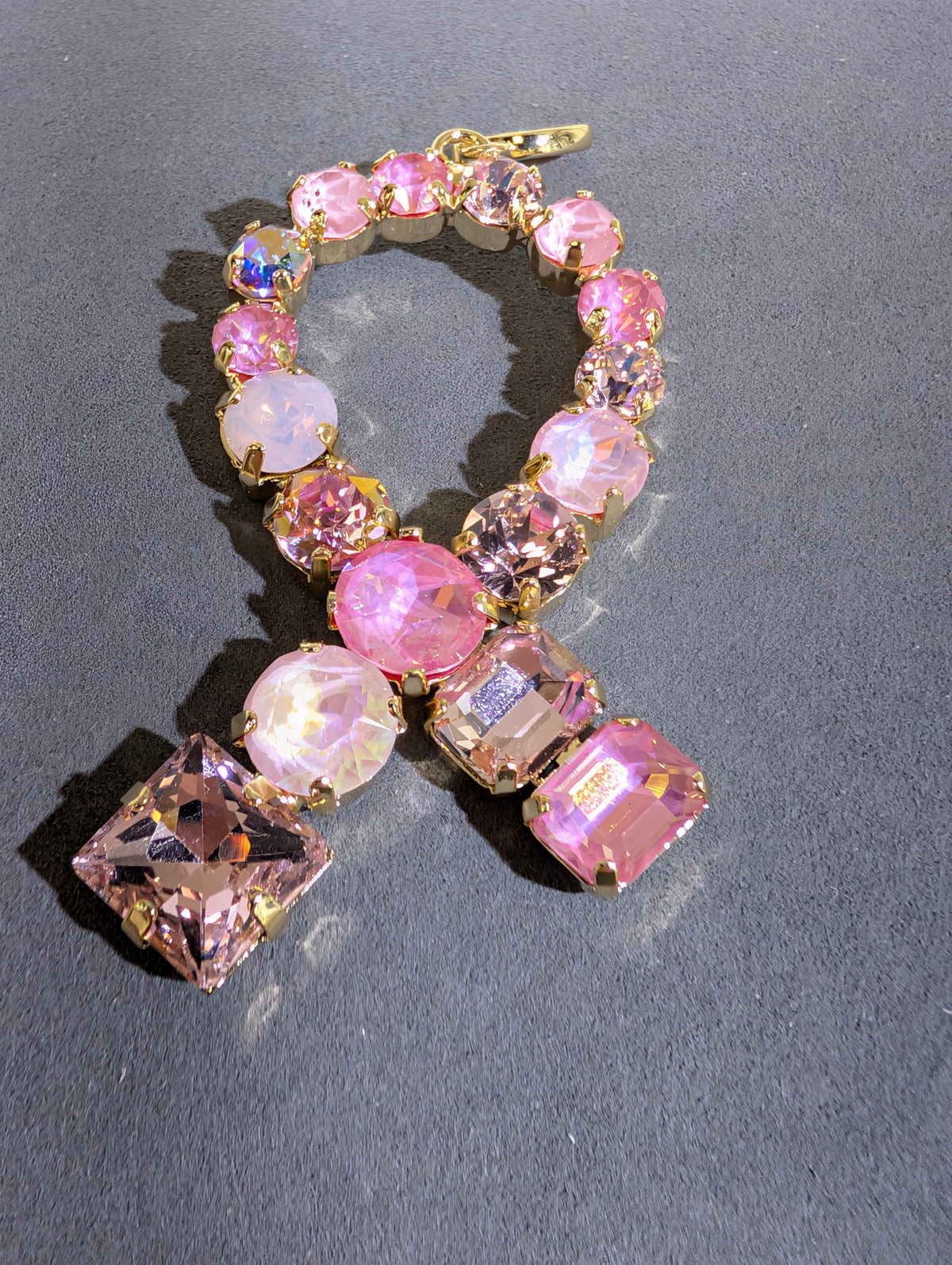 Wafa Pink Ribbon Glow Pendant — Pink Mix