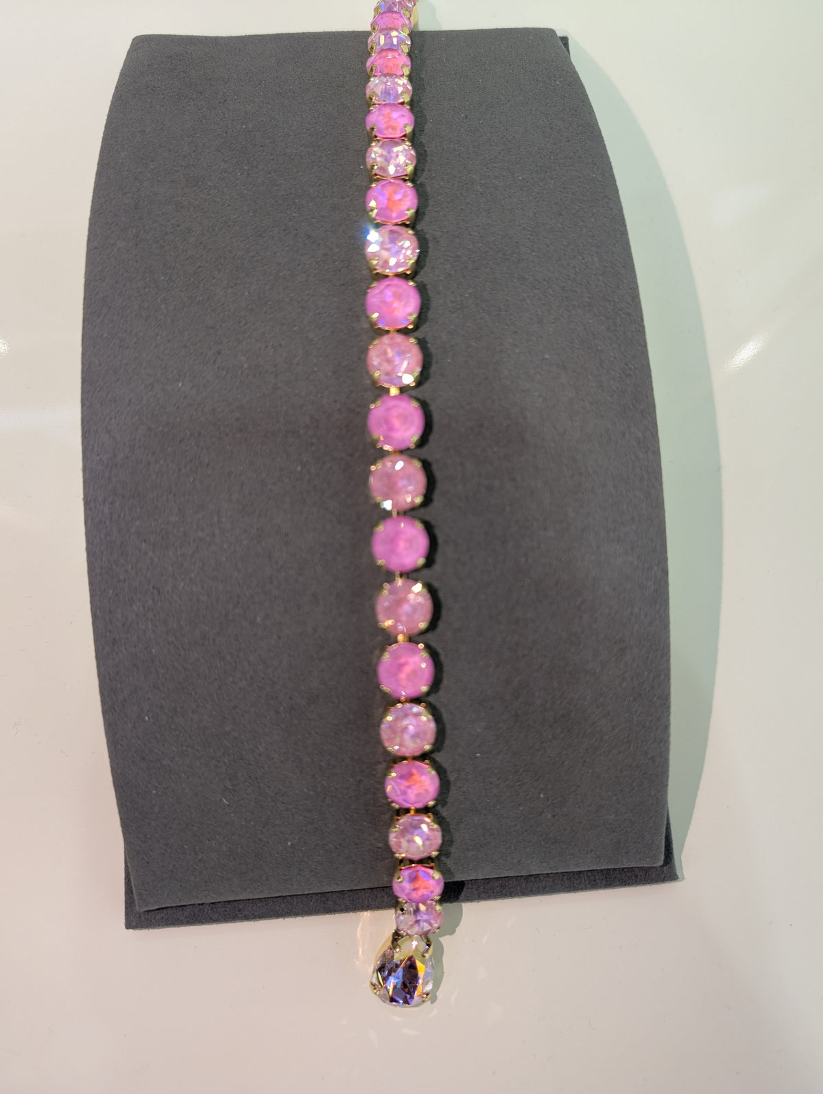 Wafa Prism Drop Lariat Necklace — Pink Mix