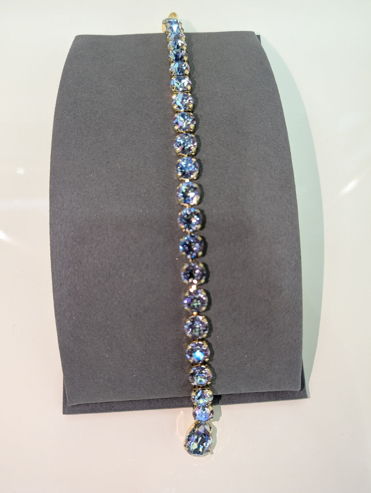 Wafa Prism Drop Lariat Necklace — Blue/Lavender