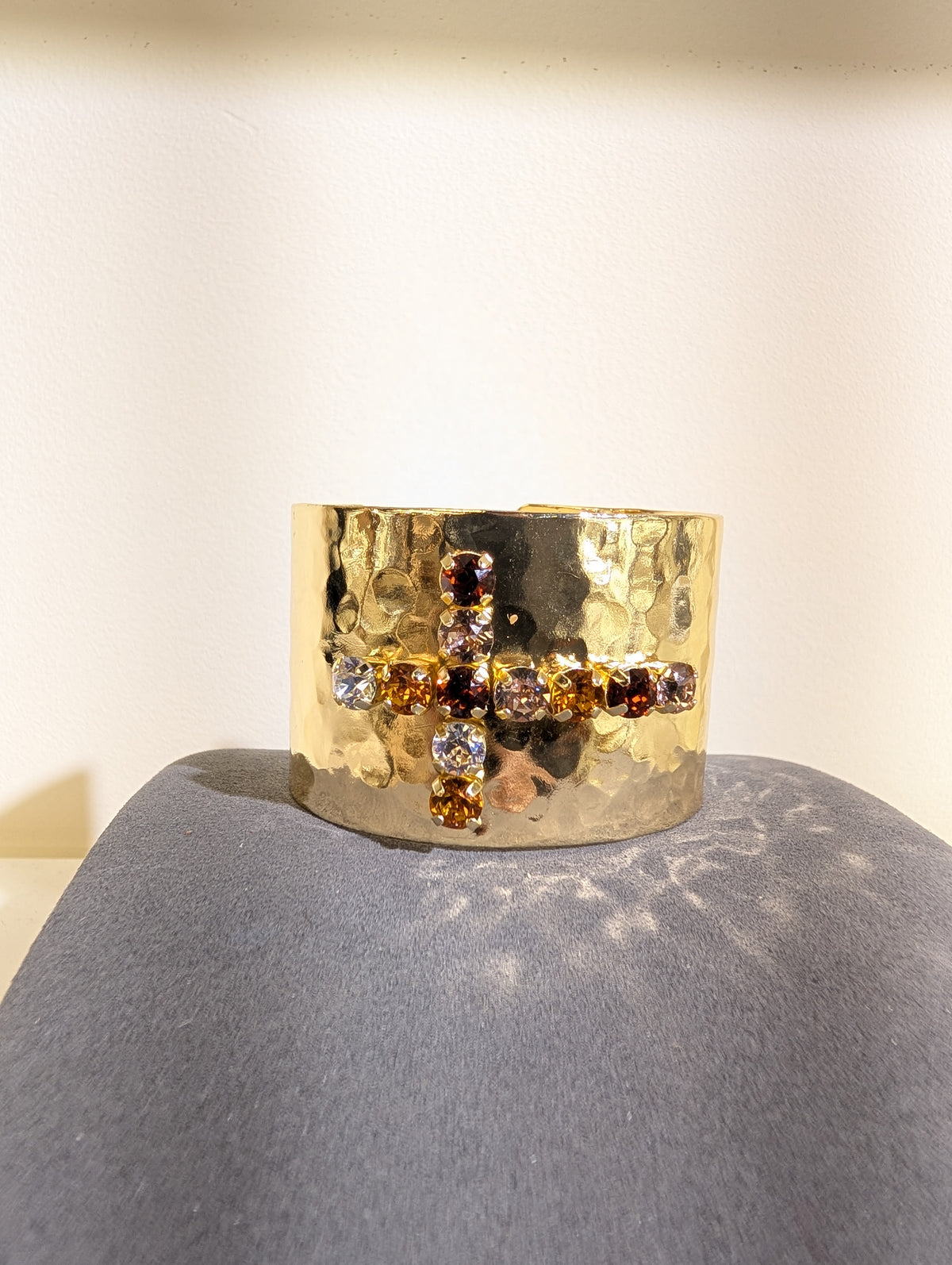 Wafa Radiant Cross Cuff — Amber Mix