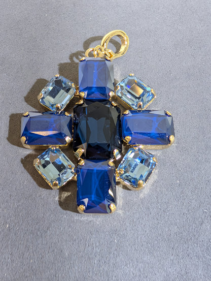 Wafa Radiant Mosaic Pendant — Blue Mix