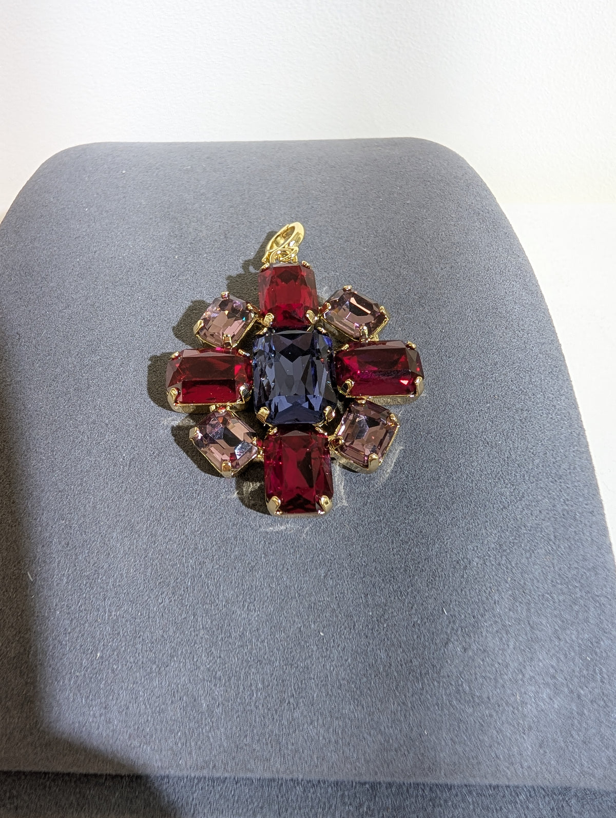 Wafa Radiant Mosaic Pendant — Berry/Slate