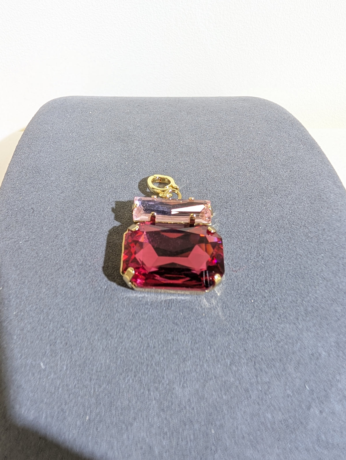 Wafa Rectangle Duet Pendant — Rose/Pink