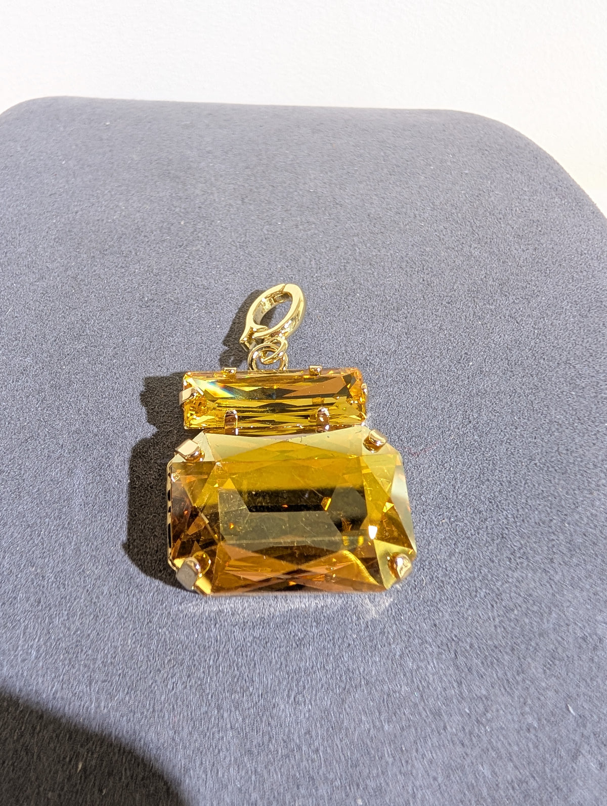 Wafa Rectangle Duet Pendant — Golden Yellow