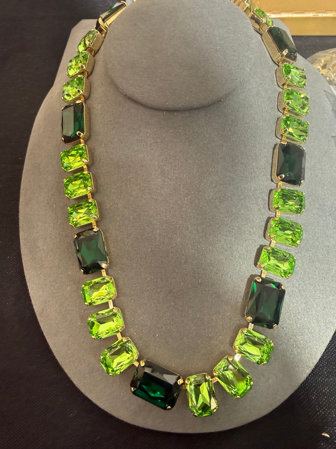 Emerald / Lime / Gold Tone
