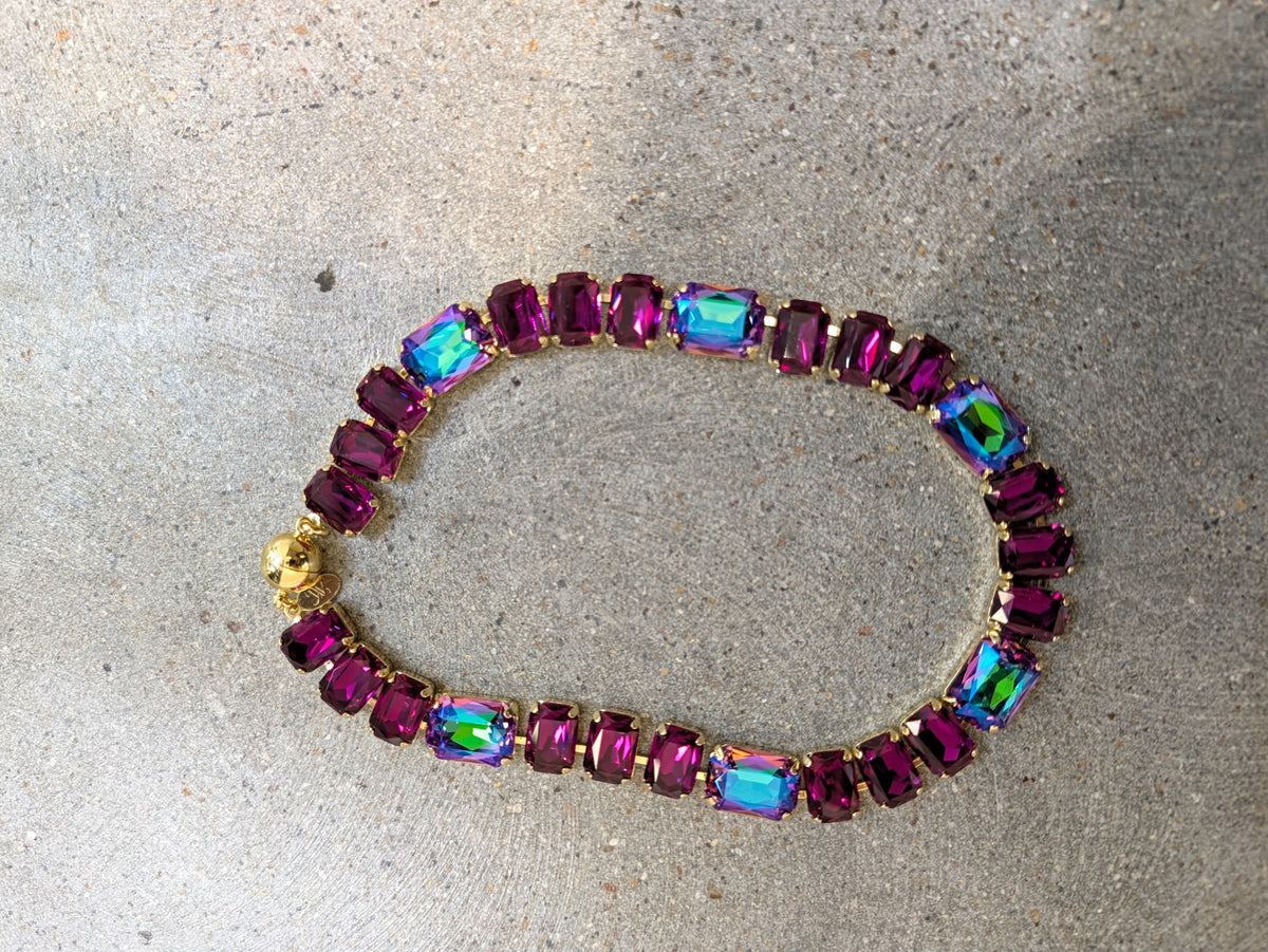 Fuchsia / Iridescent / Gold Tone
