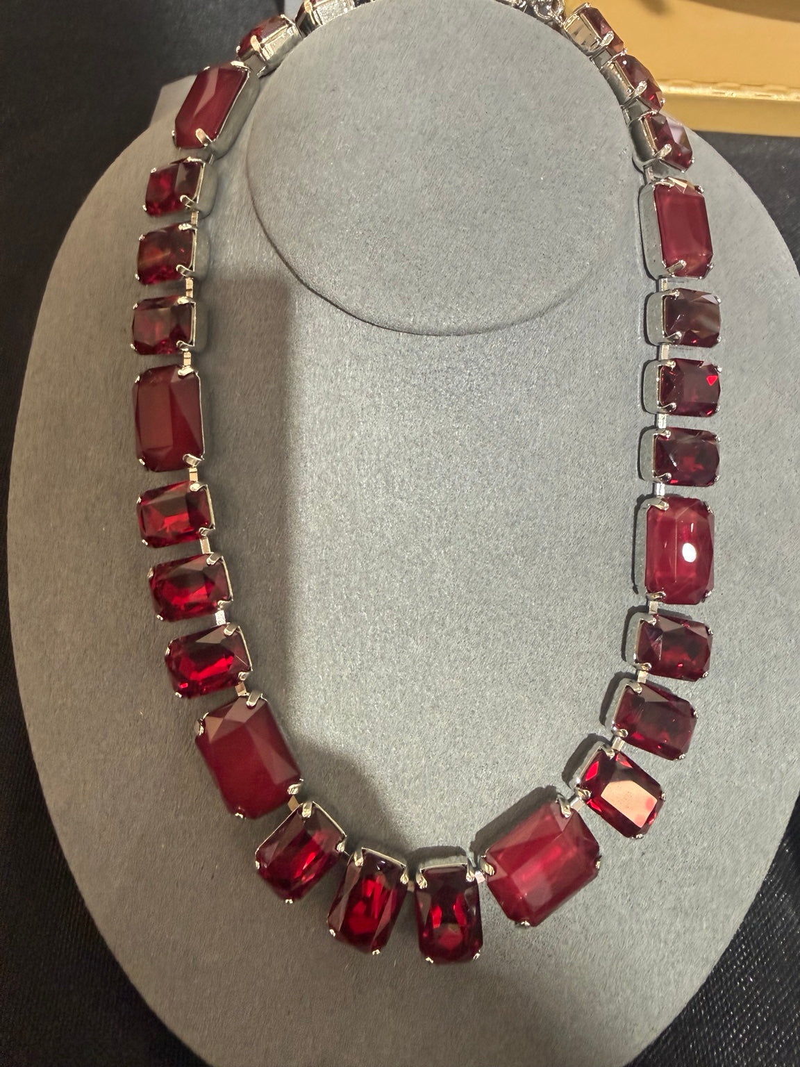 Ruby Red / Silver Tone