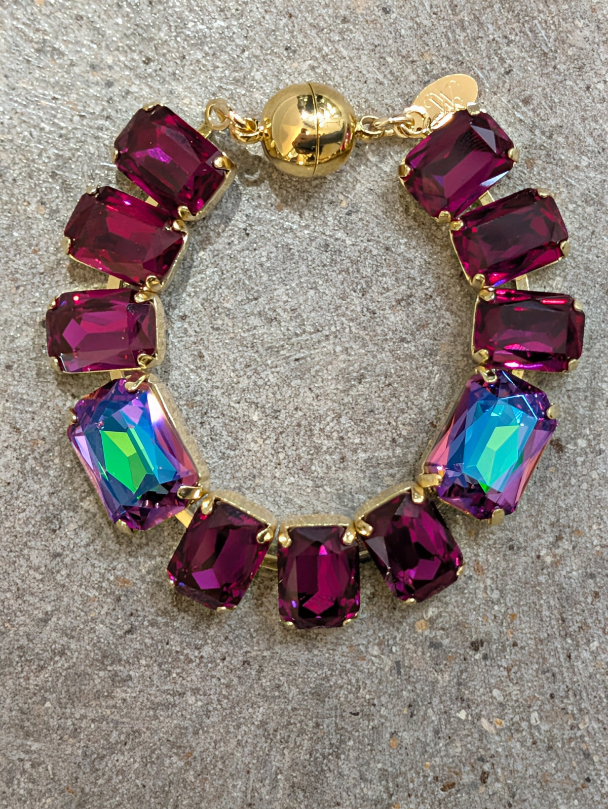 Ruby / Iridescent / Gold Tone