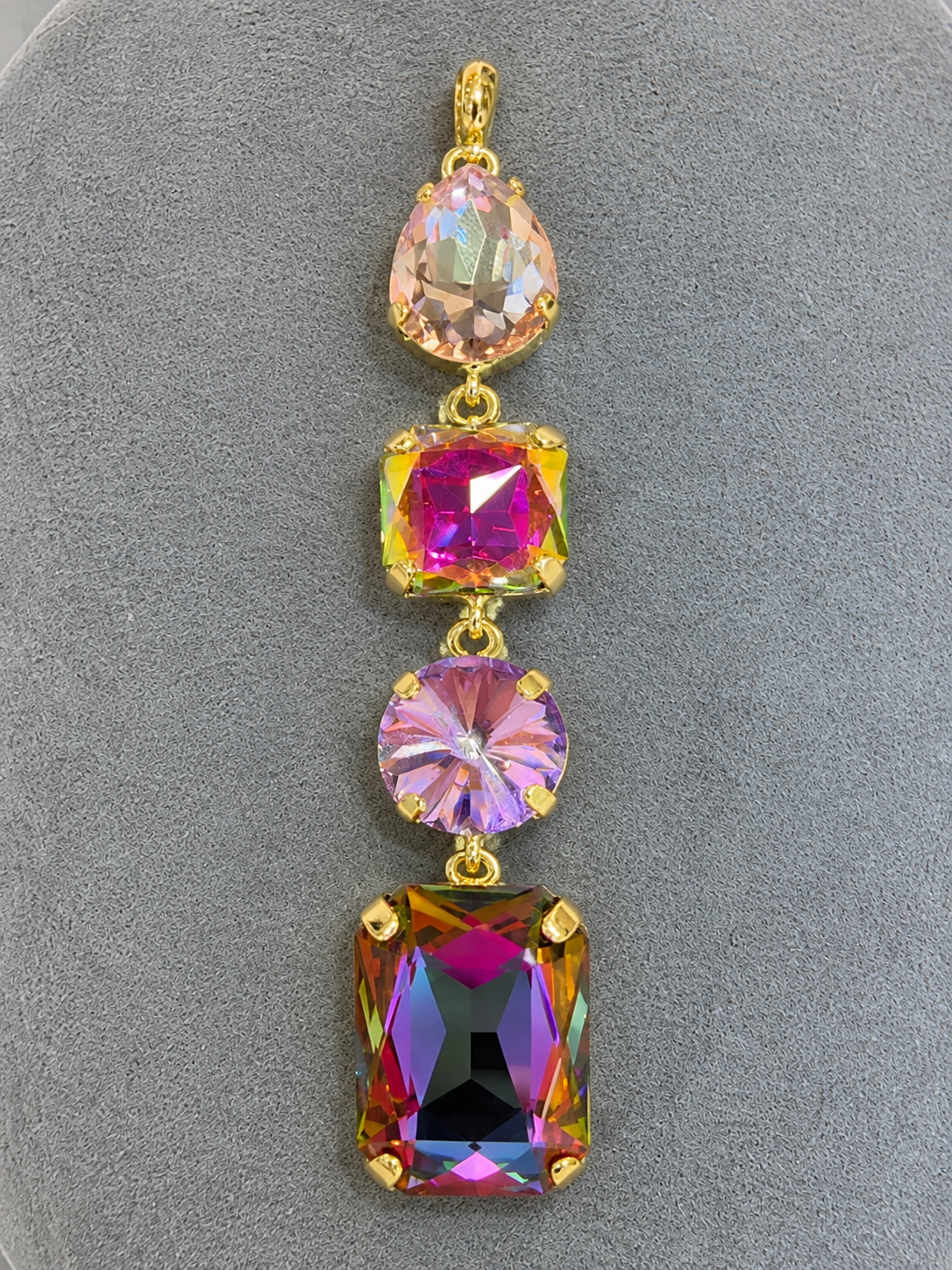 Pre Order Wafa Rosy Prism Lariat Pendant