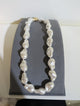 Wafa Sculpted Luster Necklace — white irregular pearlescent beads