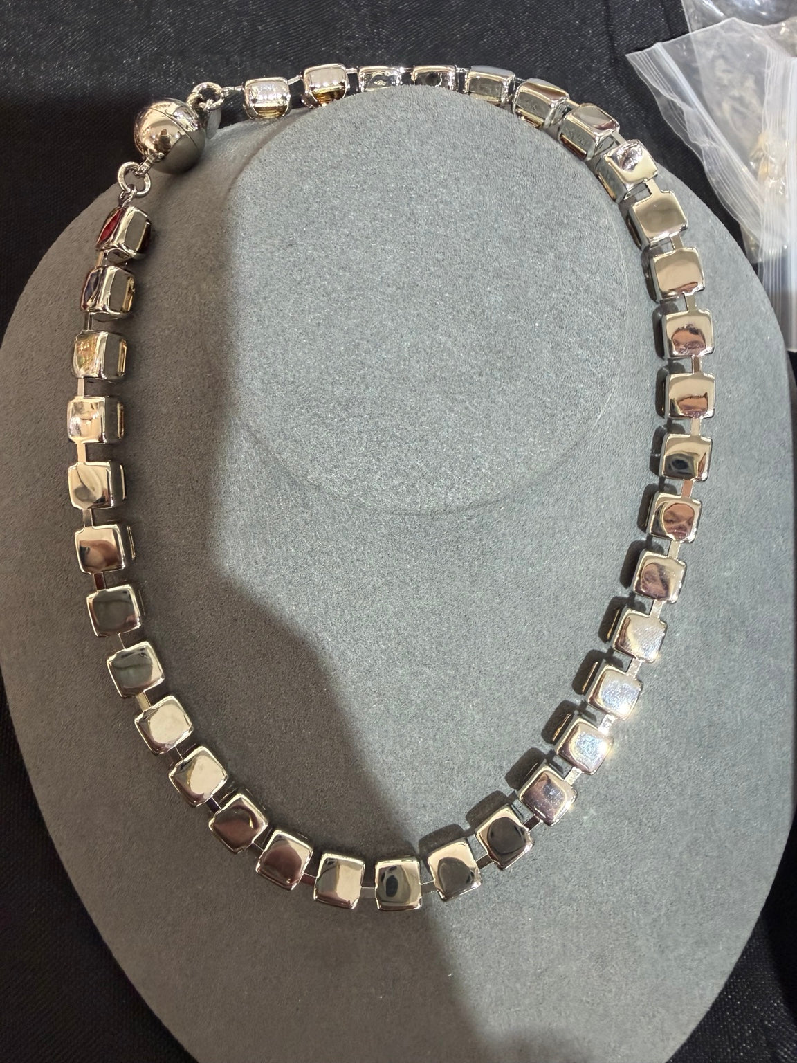 Wafa Silver Serenade Crystal Necklace — silver back detail