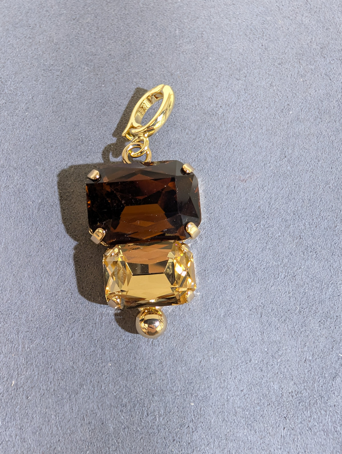 Wafa Twin Glow Pendant — Brown/Champagne