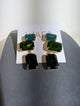 Wafa Verdant Trio Drop Earrings — Teal/Green Mix