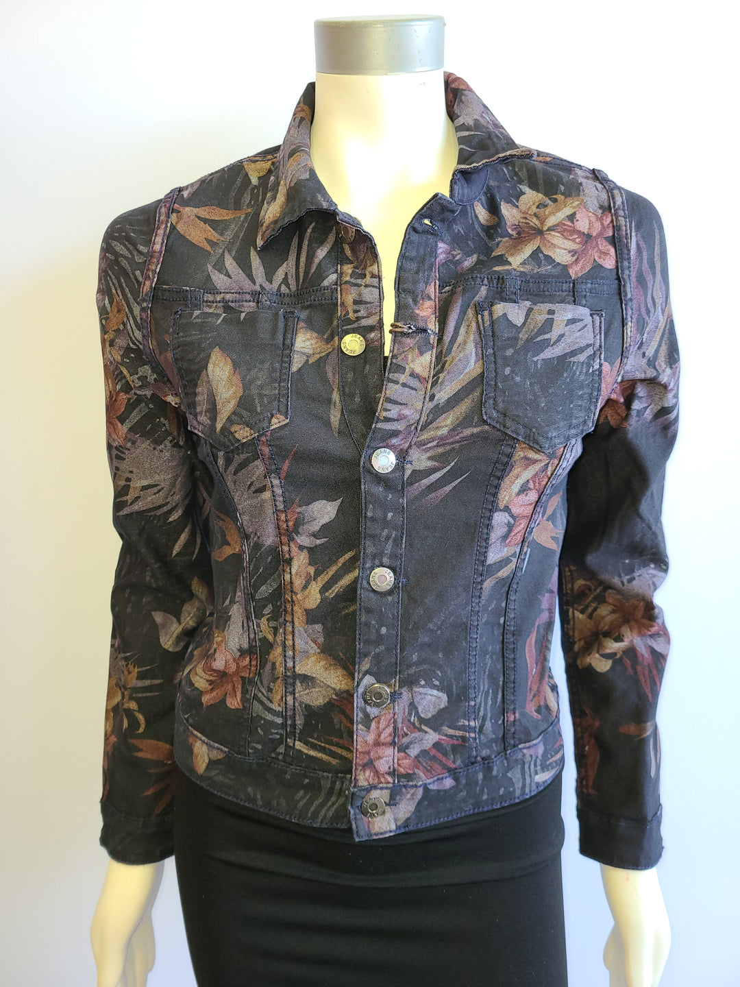 Reversable floral denum jacket
