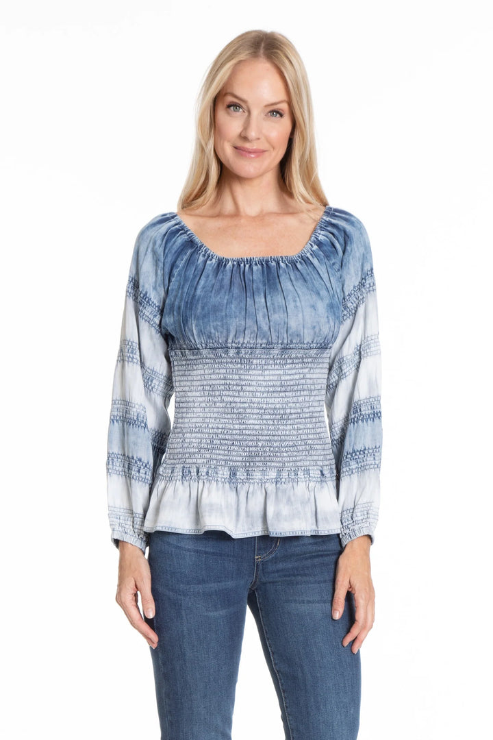 Ombre Smocked Wear 2-Way Top