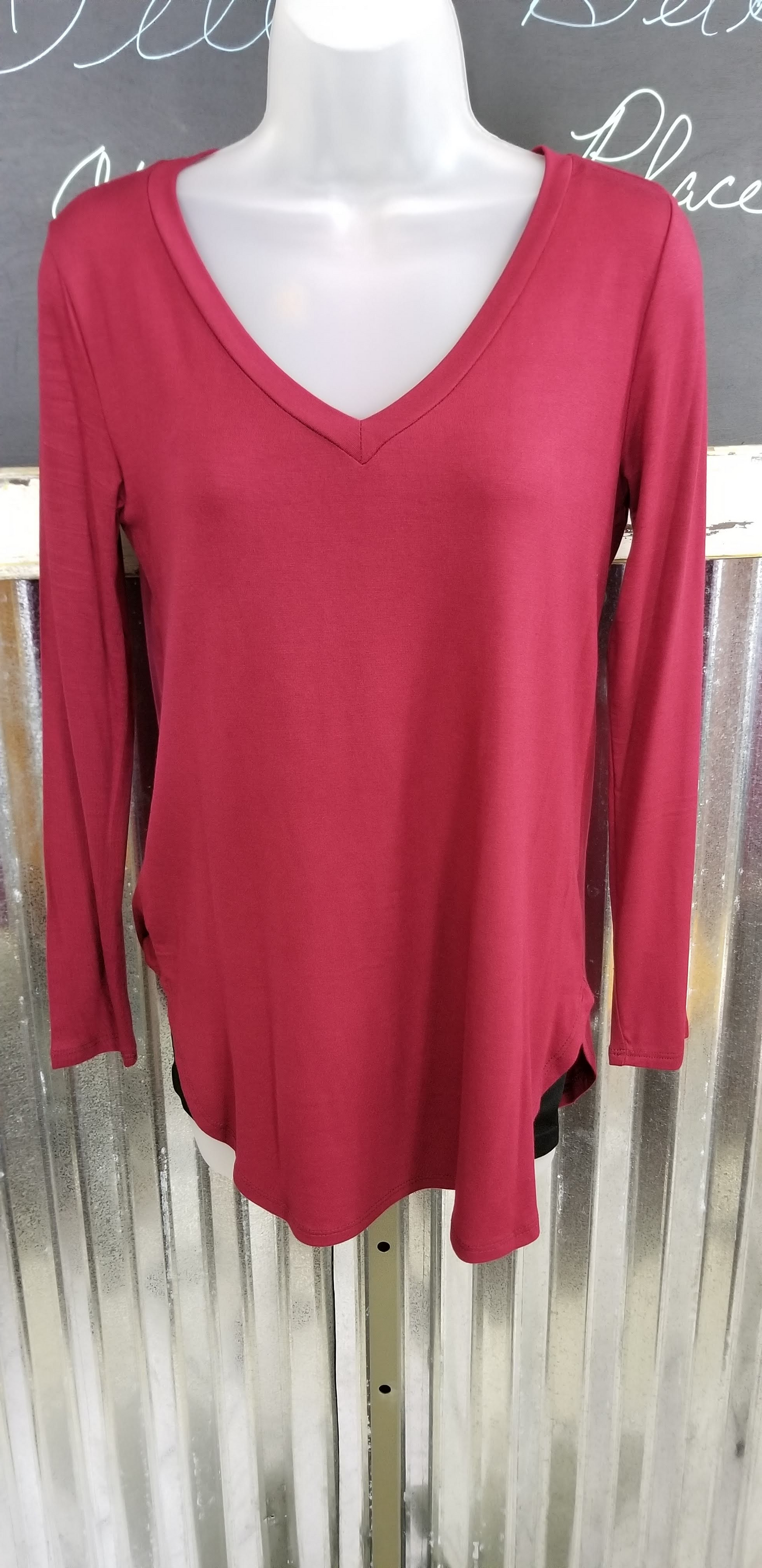 V-Neck Long Sleeve Tee