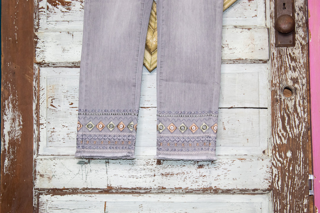 Embroidered Cuff Pant