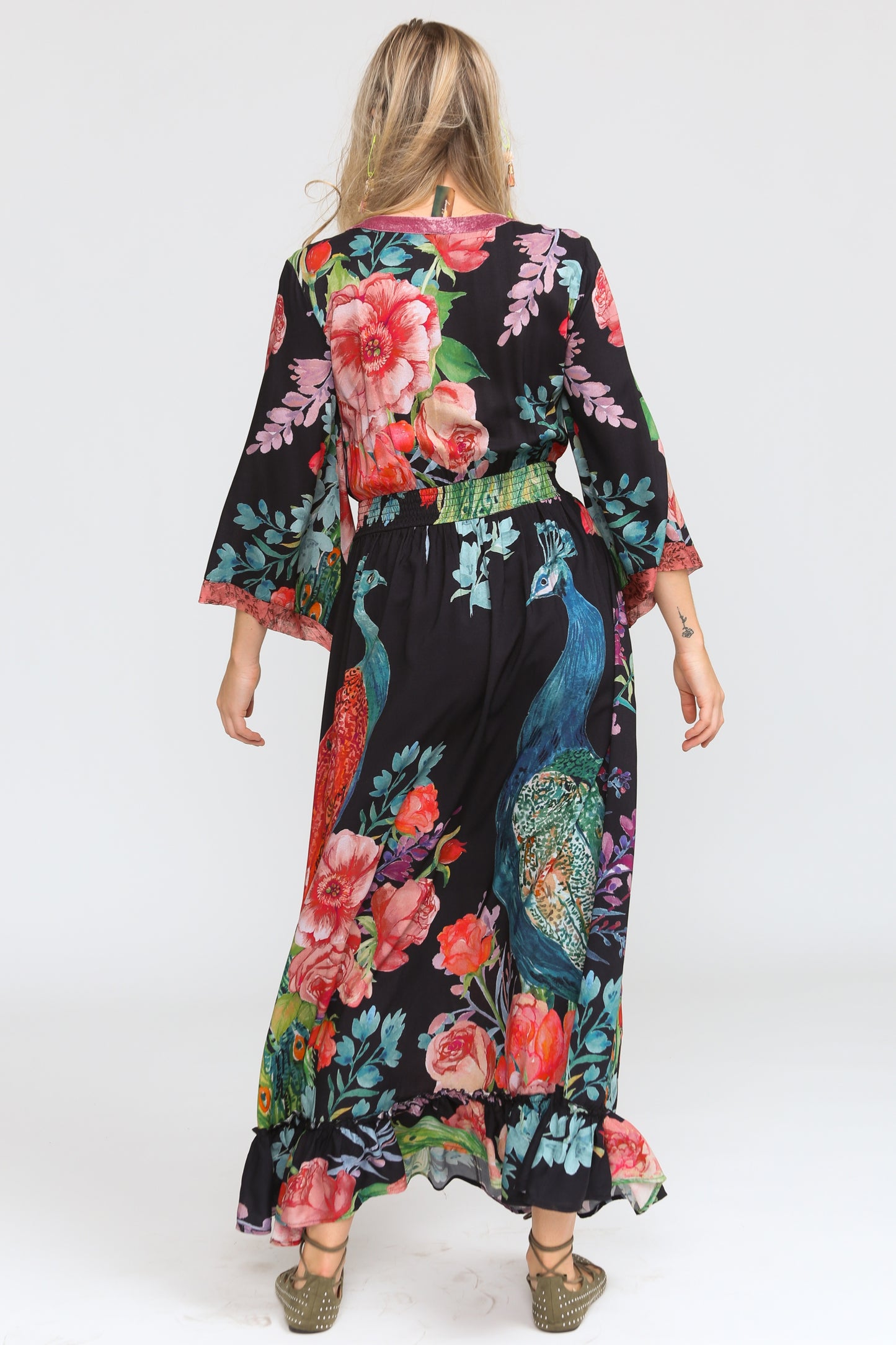 PEACOCK PARADISE MAXI DRESS